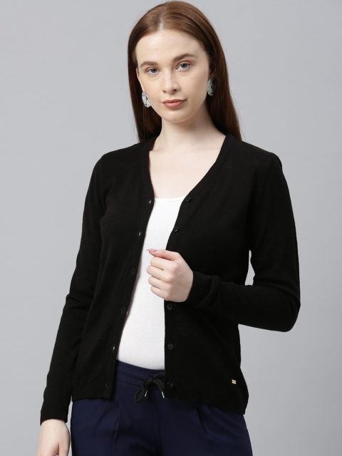 

Park Avenue Woman Women Black Solid Cardigan Sweater