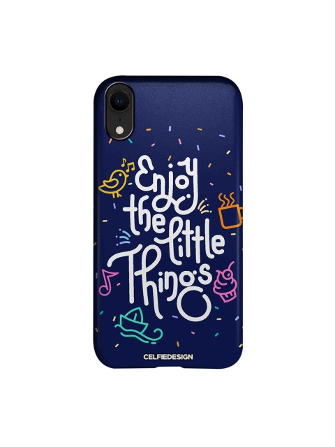 

CelfieDesign Navy Blue & White Enjoy The Little Things Base 501 Quirky Sustainable Apple iPhone XR Back Cover