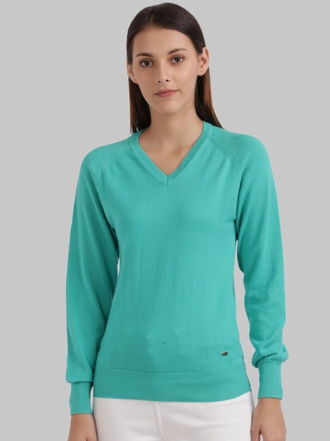 

Parx Women Green Solid Pullover Sweater