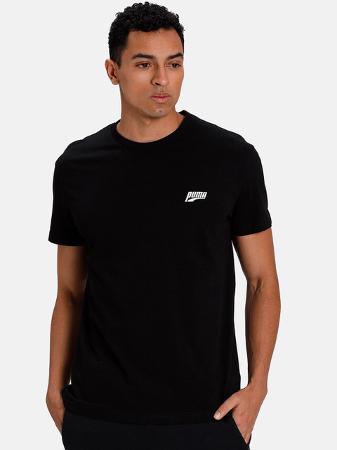

Puma Men Black Solid Round Neck T-shirt