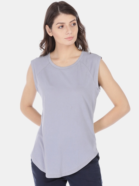 

GAP Women Grey Solid Round Neck T-shirt