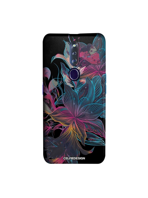 

CelfieDesign Black & Blue Neon Flowers Oppo F11 Pro Back Cover