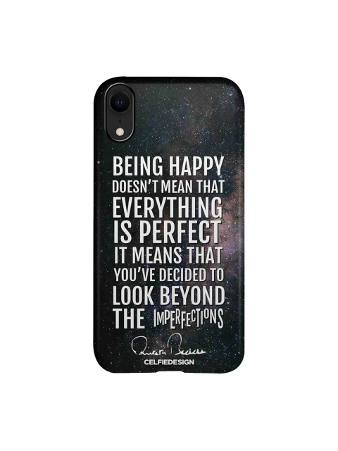 

CelfieDesign Being Happy AB Quotes Apple iPhone XR Back Cover, Black