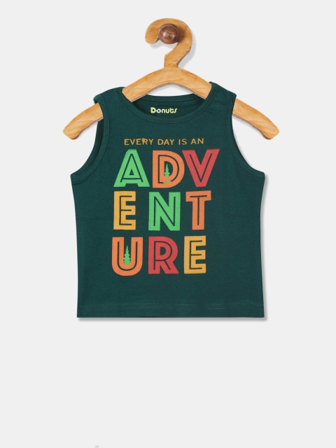 

Donuts Boys Green Printed Round Neck T-shirt