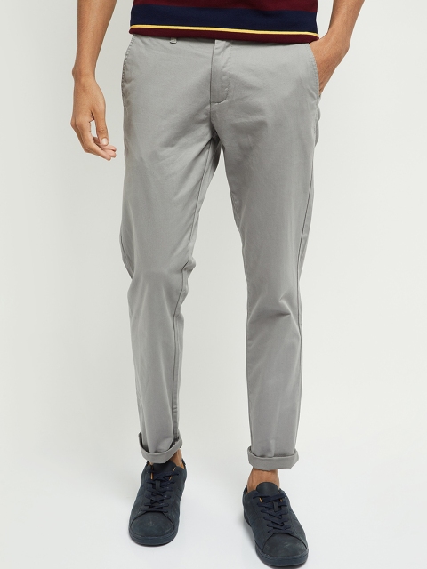 

max Men Grey Skinny Fit Solid Chinos