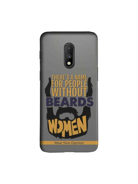 CelfieDesign Men With Beard OnePlus 7 Back Cover Wear Your Opinion, Grey