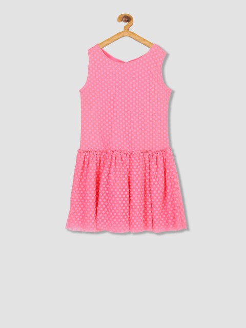 

The Childrens Place Girls Pink Printed Drop-Waist Dress