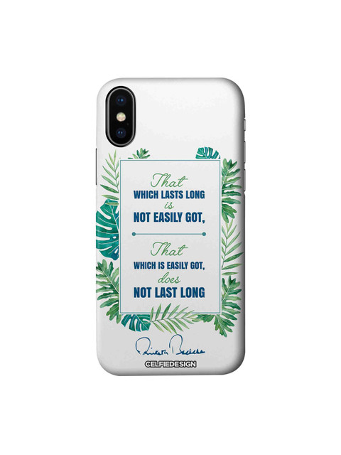 

CelfieDesign White & Green Lasts Long AB Quotes AB Collections Quirky Sustainable Apple iPhone XS Back Cover
