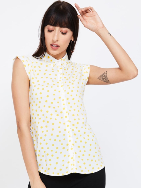 

CODE by Lifestyle Women White Printed Shirt Style Top
