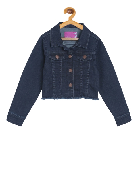 

TALES & STORIES Girls Blue Solid Denim Jacket