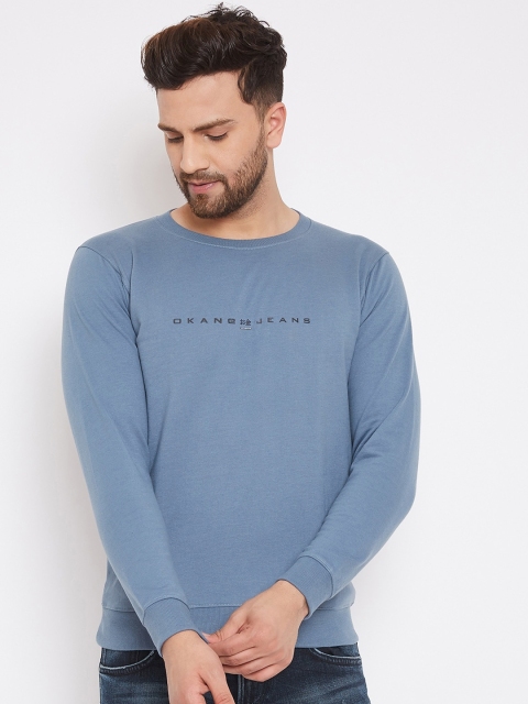 

Okane Men Blue Solid Sweatshirt