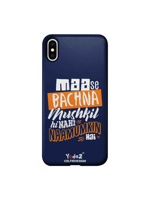 

CelfieDesign Navy Blue & White Maa Se Bachna Mushkil Print Apple iPhone XS Max Back Cover