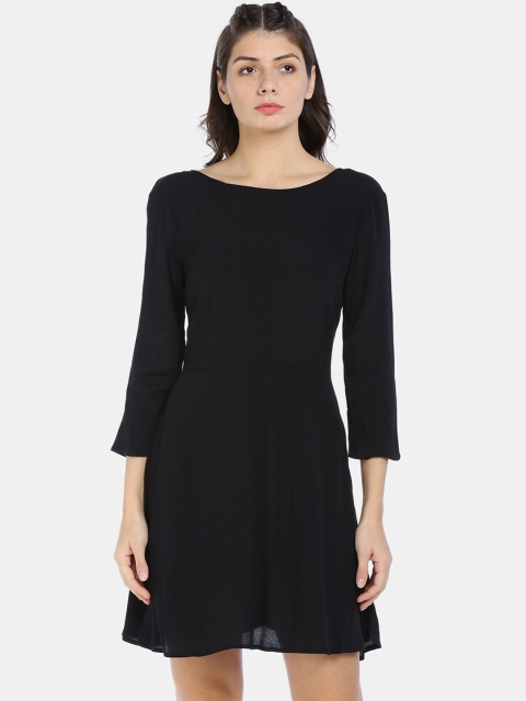 

GAP Women Black Solid Fit and Flare Dress