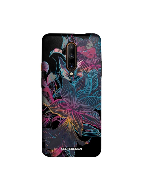 

CelfieDesign Black Blue & Pink Floral Neon Flowers OnePlus 7T Pro Back Cover