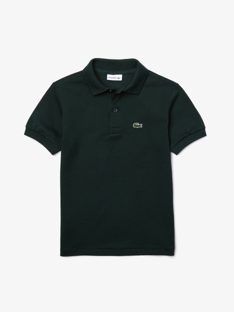 

Lacoste Boys Green Solid Polo Collar T-shirt