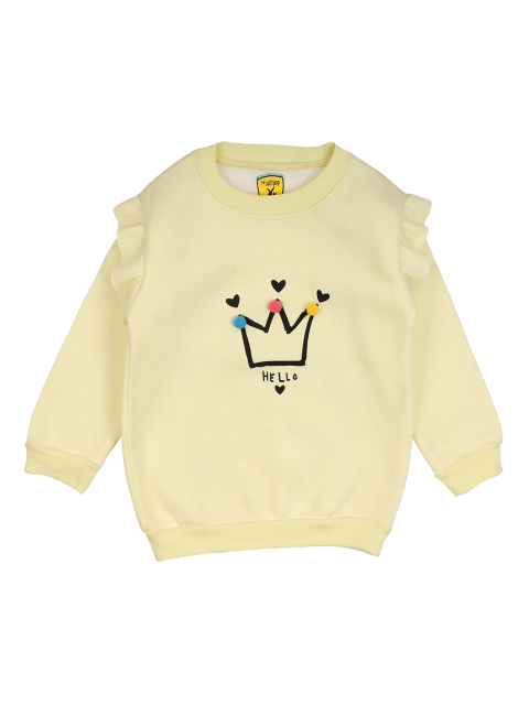 

Lil Lollipop Girls Yellow Printed Sweatshirt