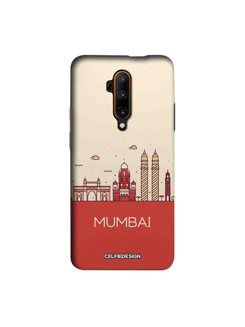 

CelfieDesign Beige & Maroon Mumbai Skyline OnePlus 7T Pro Back Cover Signature