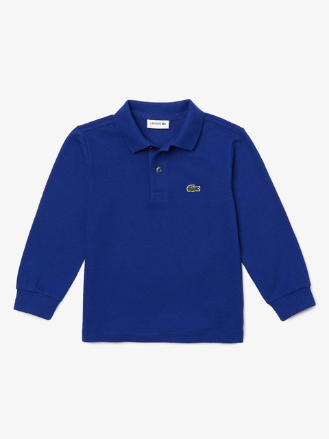 

Lacoste Boys Blue Solid Polo Collar T-shirt