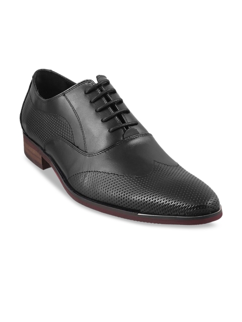 

DAVINCHI Men Black Solid Leather Oxfords