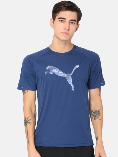 

Puma Men Blue Printed Core-Run Logo S/S Tee
