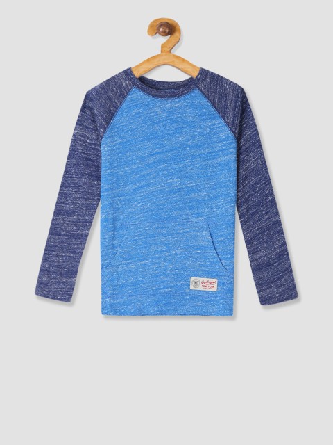 

GAP Boys Blue Solid Round Neck T-shirt