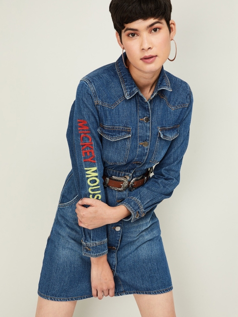 

Ginger by Lifestyle Women Blue Solid Shirt Dress