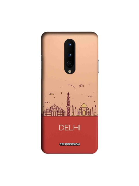 

CelfieDesign Unisex Red OnePlus 8 Delhi Skyline Signature Back Cover