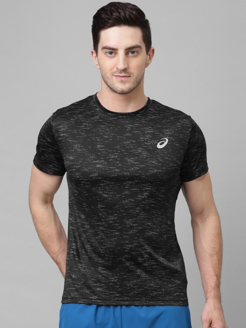 

ASICS Men Black Printed Round Neck T-shirt