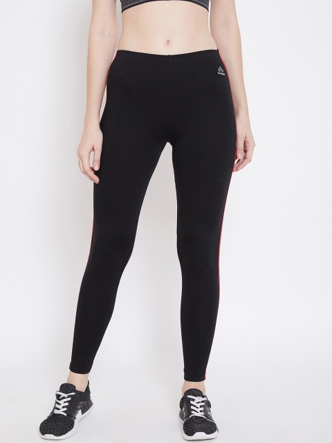 

Aliza Women Black Solid Workout and Active Sports Fitness Tights with Side Stripes