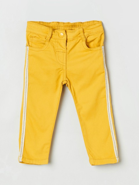 

max Girls Yellow Side Striped Regular Trousers