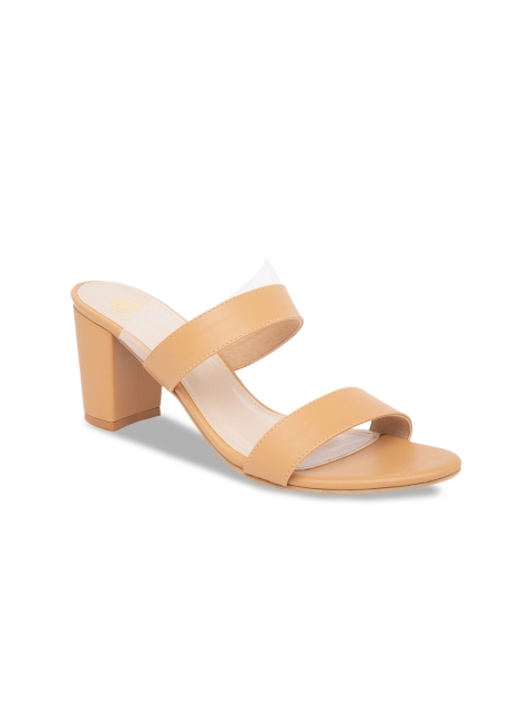 

Sole To Soul Women Beige Solid Block Heels