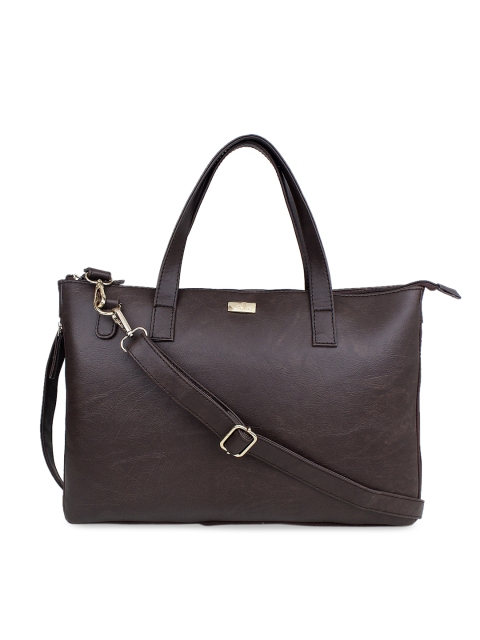

yelloe Women Brown Solid Laptop Bag