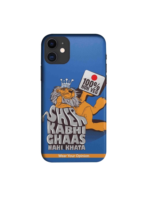 

CelfieDesign Blue & Orange 100 Percent Nonveg Wear Your Opinion Quirky Sustainable Apple iPhone 11 Mobile Back Cover