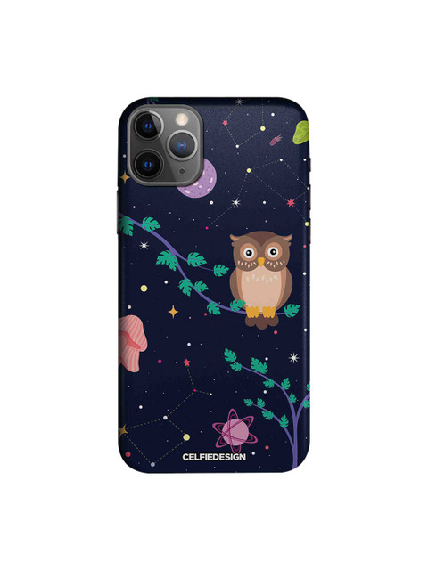 

CelfieDesign Navy Blue & Brown Space Owl Quirky Sustainable Apple iPhone 11 Pro Mobile Back Cover