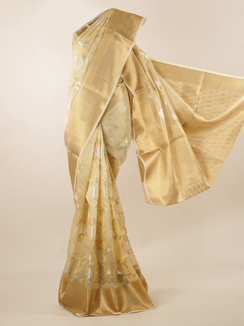 

Pothys Cream-Coloured Woven Design Supernet Saree