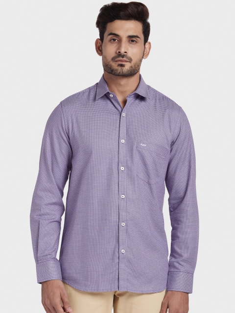 

ColorPlus Men Purple Tailored Fit Solid Casual Shirt