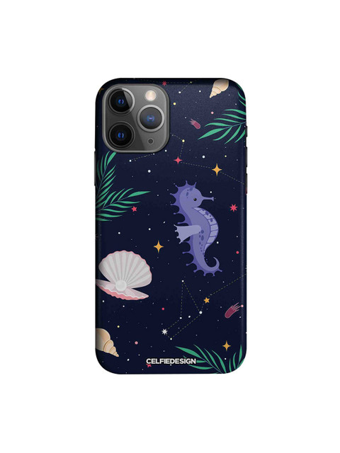 

CelfieDesign Navu Blue & Purple Quirky Sustainable Space Beach Apple iPhone 11 Pro Max Back Cover, Navy blue