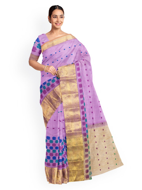 

KLM Fashion Mall Purple Printed Silk Blend Saree