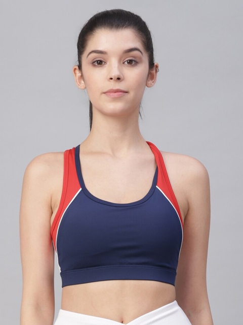

ASICS Women Blue & Red Colourblocked Non-Wired Non-Padded Sports Bra W TOKYO BRA