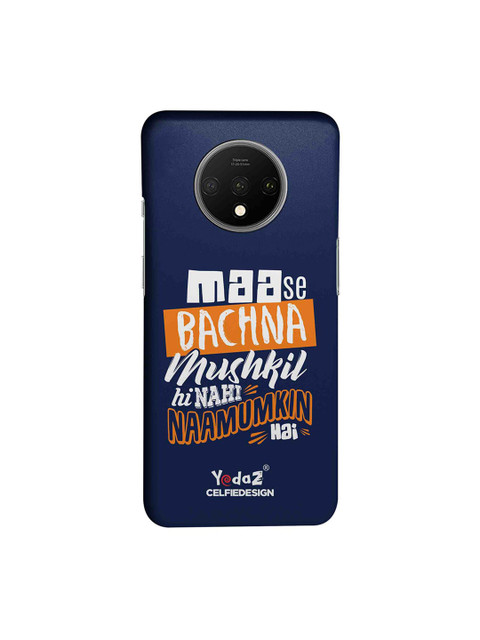 

CelfieDesign Navy Blue, White & Orange Typographic Print OnePlus 7T Back Cover