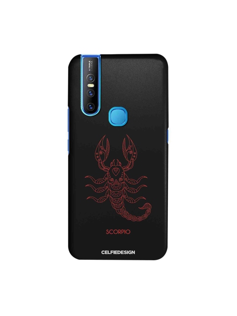 

CelfieDesign Black & Red Printed Vivo V15 Phone Back Case