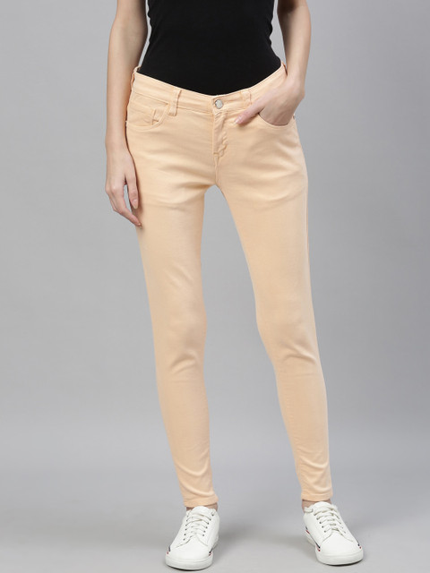 

ZHEIA Women Peach-Coloured Skinny Fit Jeans