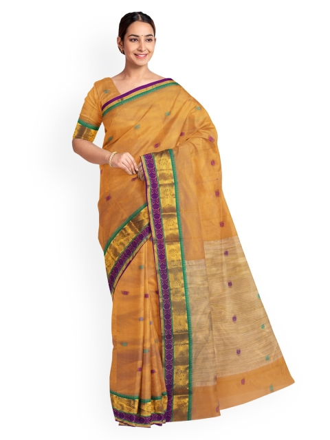 

KLM Fashion Mall Yellow Woven Design Saree