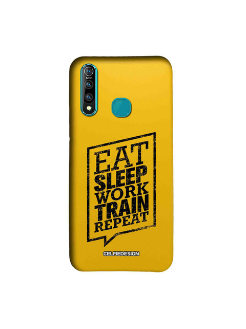

CelfieDesign Yellow & Black Eat Sleep Signature Quirky Sustainable Vivo Z1 Pro Back Cover