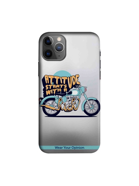 

CelfieDesign Grey & Black Attitude Starts With A Kick Printed Sustainable iPhone 11 Pro Back Case