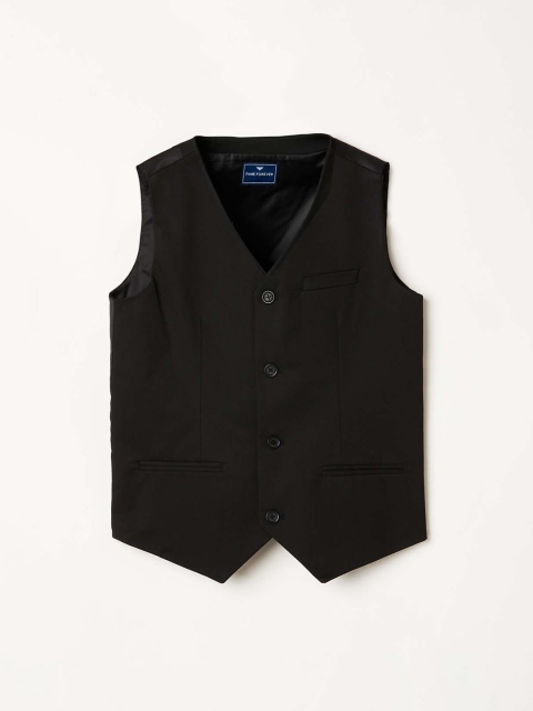 

Fame Forever by Lifestyle Boys Black Solid Waistcoat