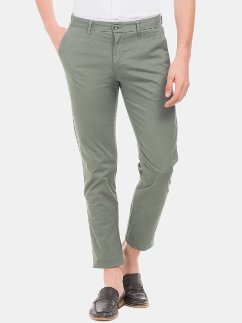 

U.S. Polo Assn. Men Green Slim Fit Solid Regular Trousers