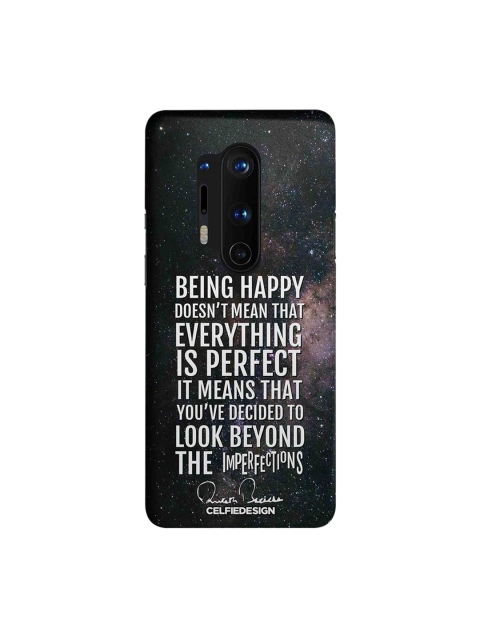 

CelfieDesign Teal Green & White Being Happy AB Quotes AB Collections Quirky Sustainable OnePlus 8 Pro Back Cover