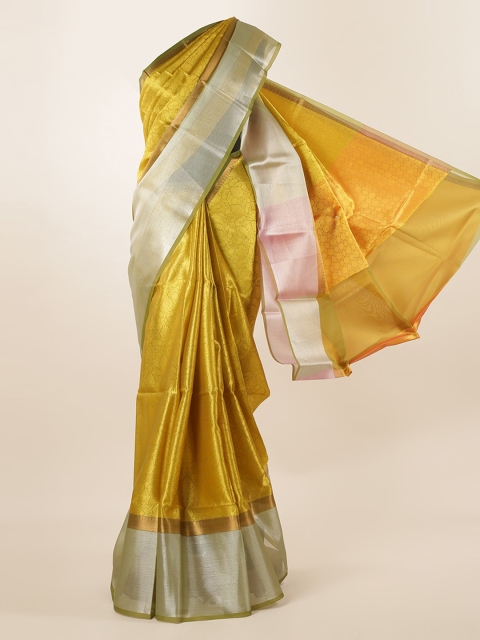 

Pothys Mustard Yellow Woven Design Tissue Saree