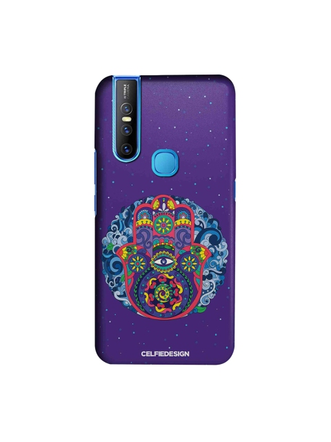 

CelfieDesign Purple & Blue Printed Vivo V15 Phone Back Cover